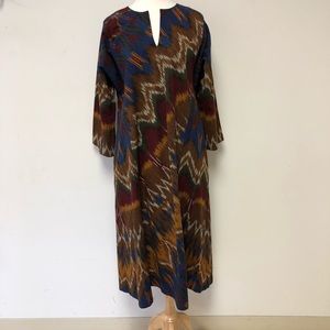 Custom Lagenlook Kaftan Robe Dress Aztec Print